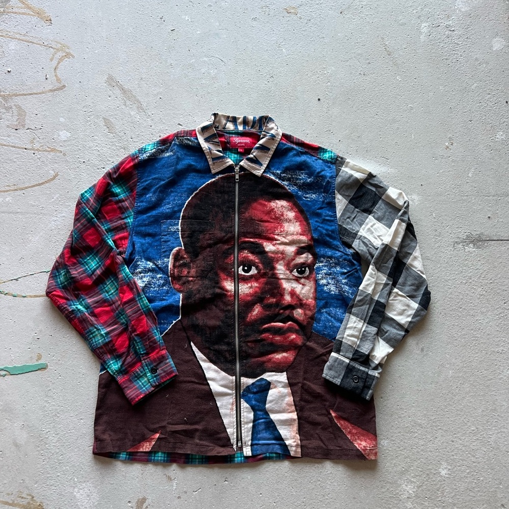 Supreme Martin Luther King Patchwork Zip-Up Jacket